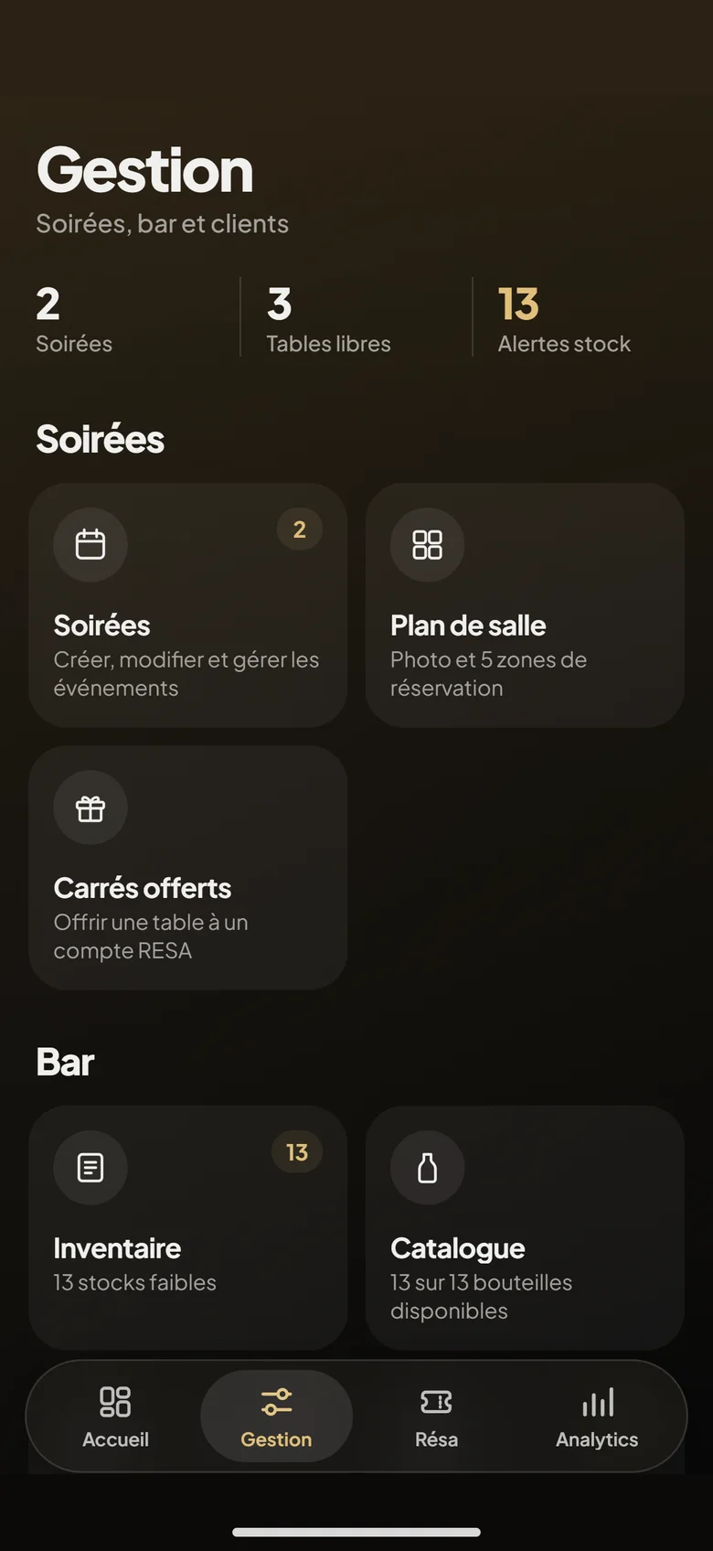 Remplissez vos tables